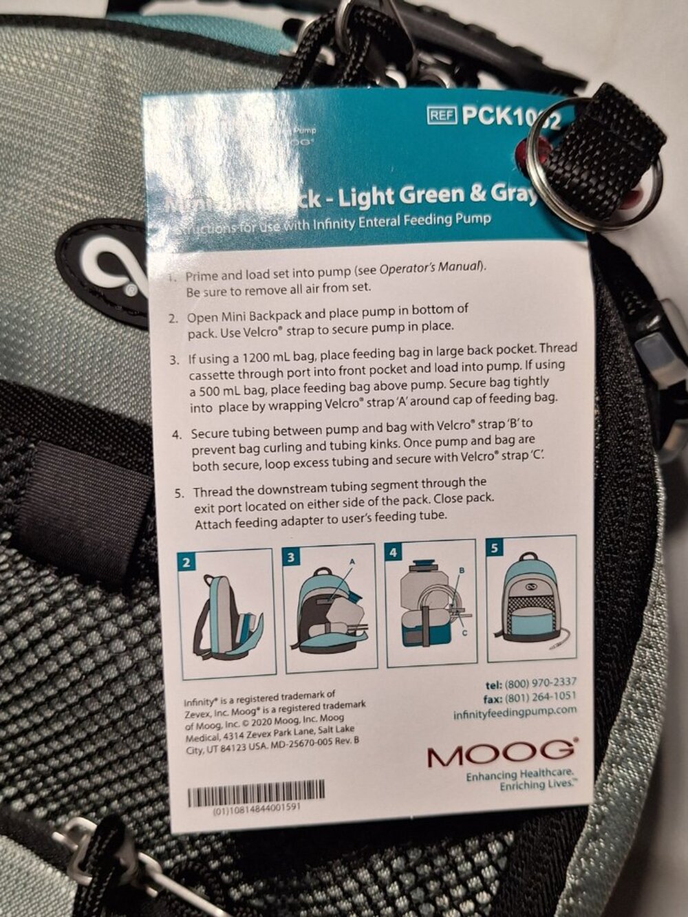 NWT ZEVEX Moog Mini Feeding Pump Backpack - Teal/Grey - Picture 5 of 10